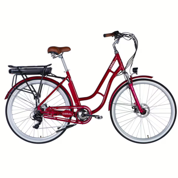 Rower elektryczny Dorozhnik CORAL Wolnobieg Koło-28" Rama-19" 36V 12.5A*h 250W Rubinowy