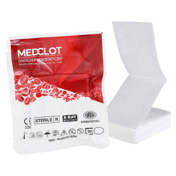 Opatrunek Hemostatyczny Medclot Z-Fold 7,5cm x 370cm – Gaza z Kaolinem